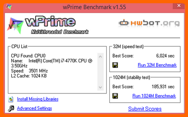 WPrime 32 et 1024