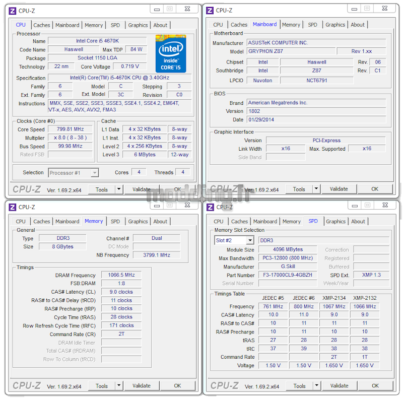 Z87 Gryphon CPU-Z @ Stock