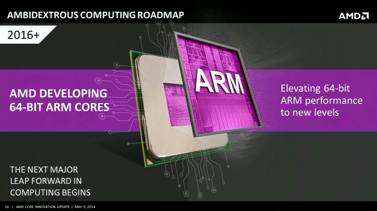 Une puce ARM chez AMD en 2016