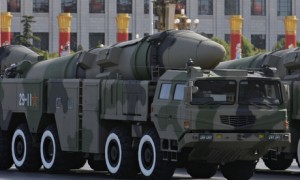 Military parade in Tiananmen Square, China