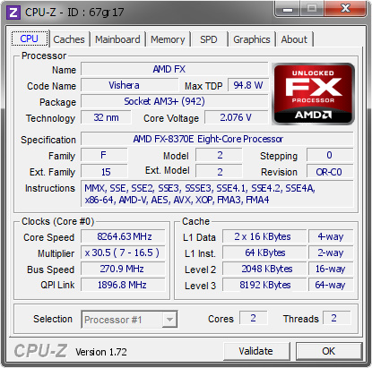 Un FX-8370E s'envole à 8265 MHz