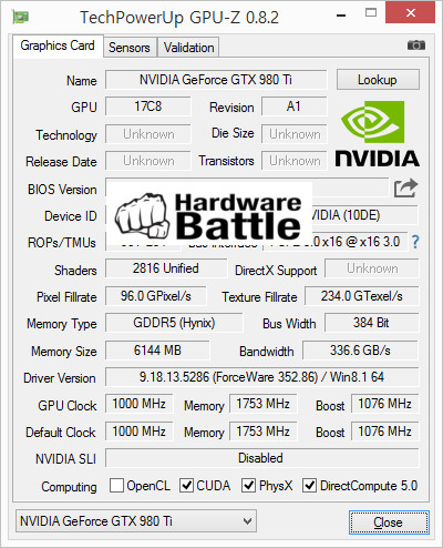 Spécifications et bench de la 980 Ti