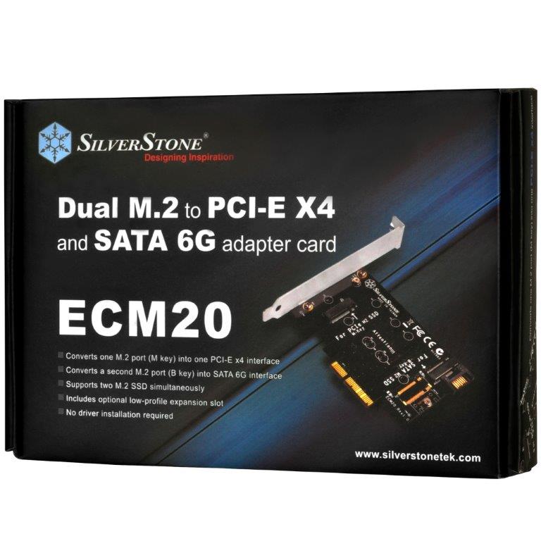 Silverstone propose son ECM20, une carte double adaptateur M.2