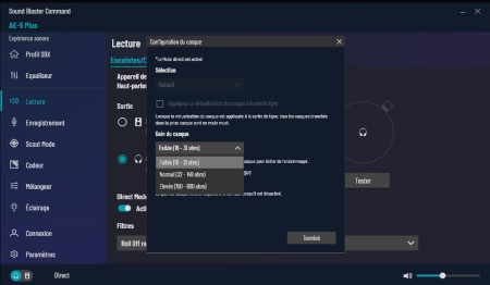 réglage du gain soundblaster