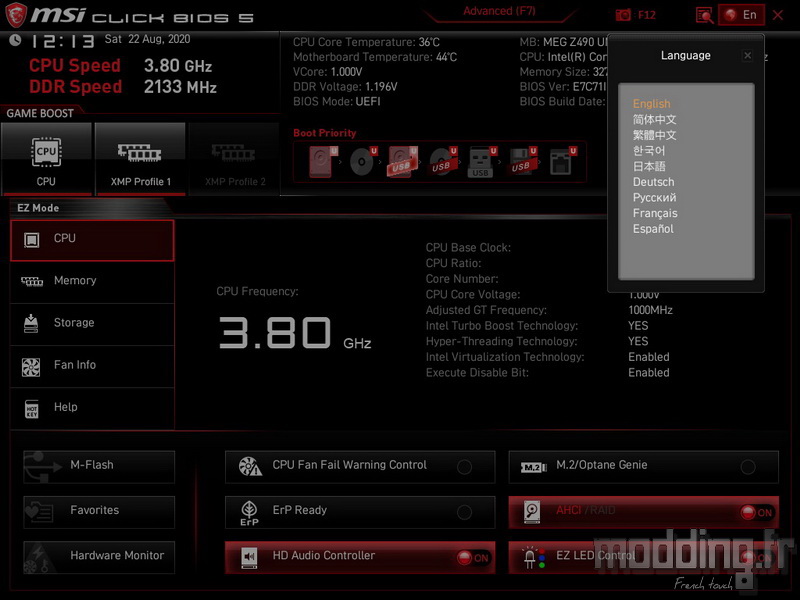 MEG Z490 Unify Bios 25