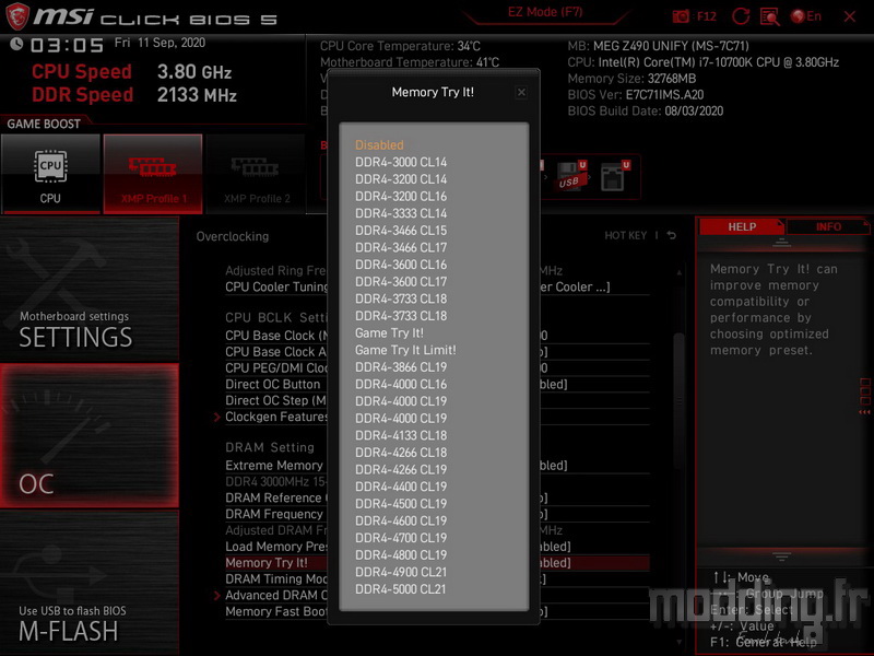 MEG Z490 Unify Bios 44