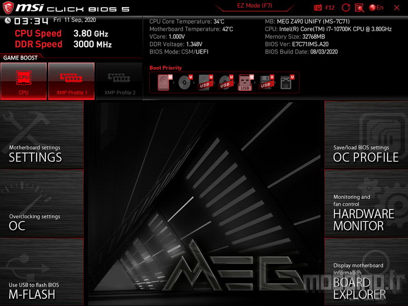 MEG Z490 Unify Bios 48