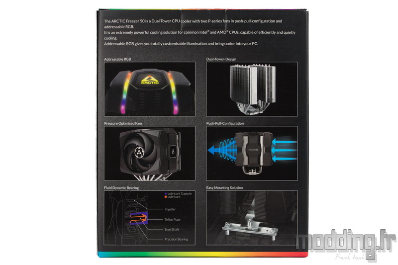 VENTIRAD ARCTIC FREEZER 50 - VENTILATEUR PROCESSEUR POUR SOCKET INTET ET  AMD A-RGB