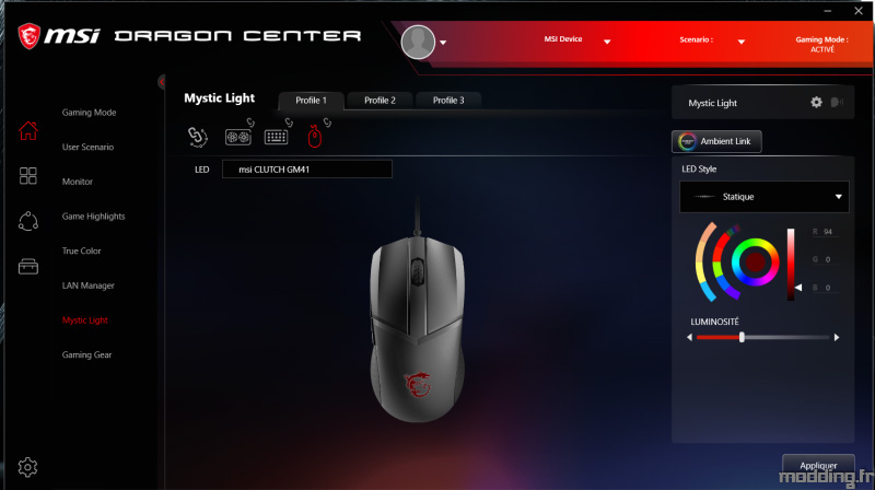 MSI CLUTCH GM41 logiciel dragon center (2)