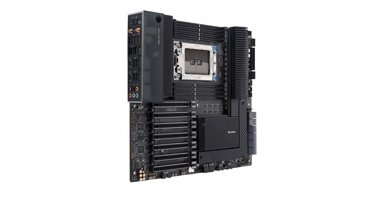 Une énorme Carte mère Asus Threadripper Pro avec 2 To de RAM et beaucoup de voies PCIe 4.0