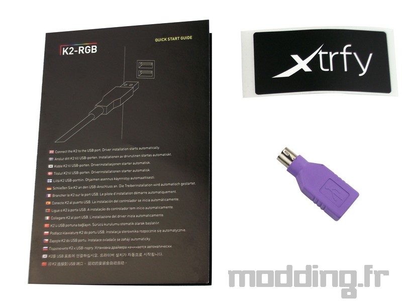 Clavier Xtrfy gaming k2 RGB blanc bundle