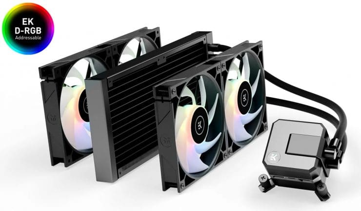 Un AIO avec 4 ventilateurs de 140mm chez EK