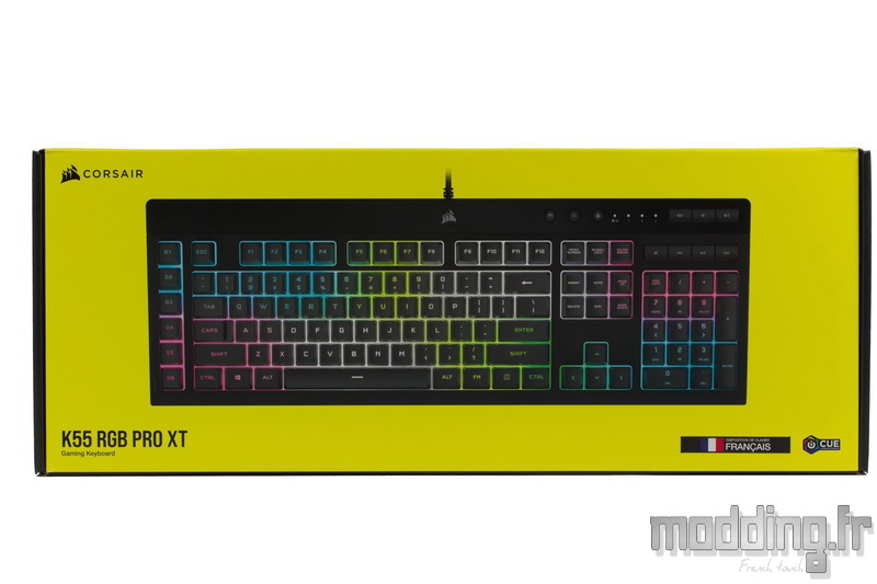 Corsair K55 RGB PRO, clavier gaming Noir, Layout BE, Membrane, LED RGB
