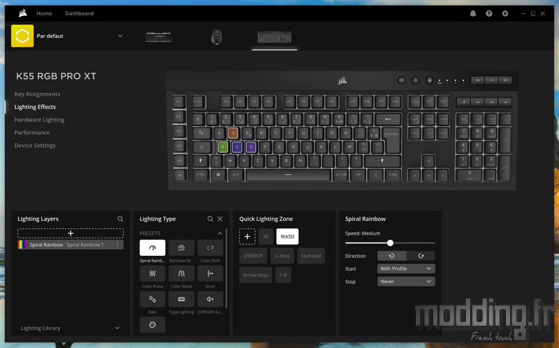 TEST] Clavier Corsair K55 RGB Pro XT