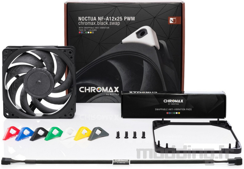 Noctua chromax line NF-A12x25 fan, NH-U12A (6)