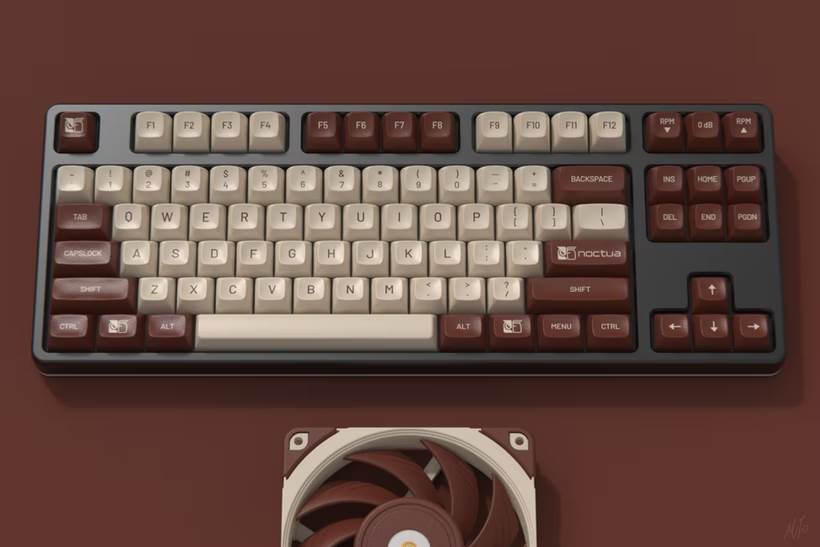 Drop et Noctua lancent des keycaps PBT doubleshot choco vanille