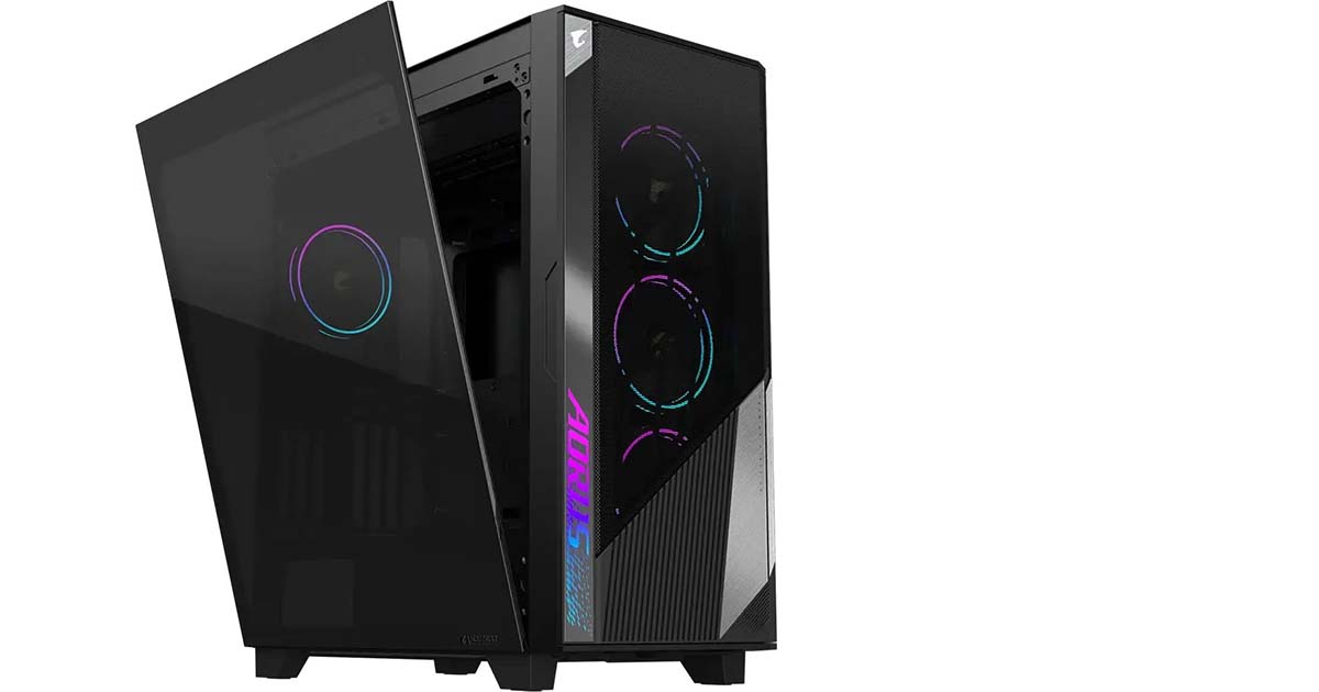 Aorus C500 Glass : flux d'air et éclairage RVB optimisés