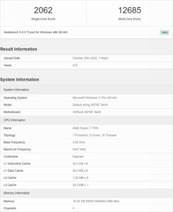 AMD Ryzen 7 7700 Ryzen 7000 Non X 65W CPU Benchmark Leak 1 595x728