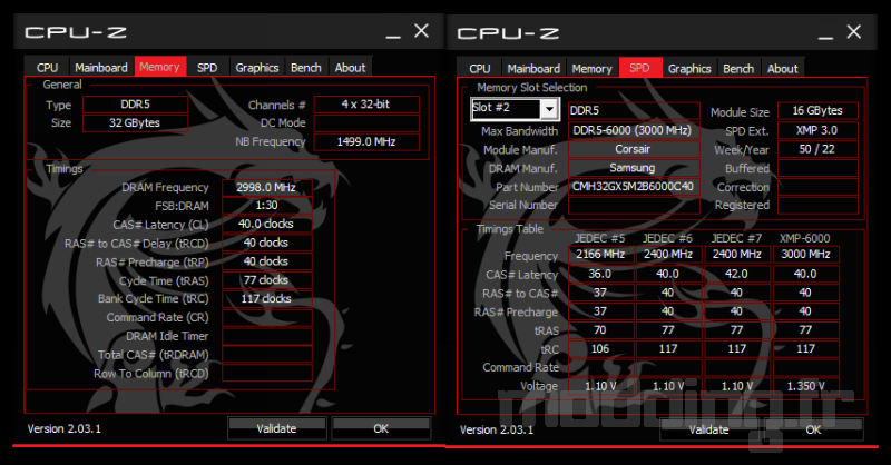 kit corsair ddr5 C40 1