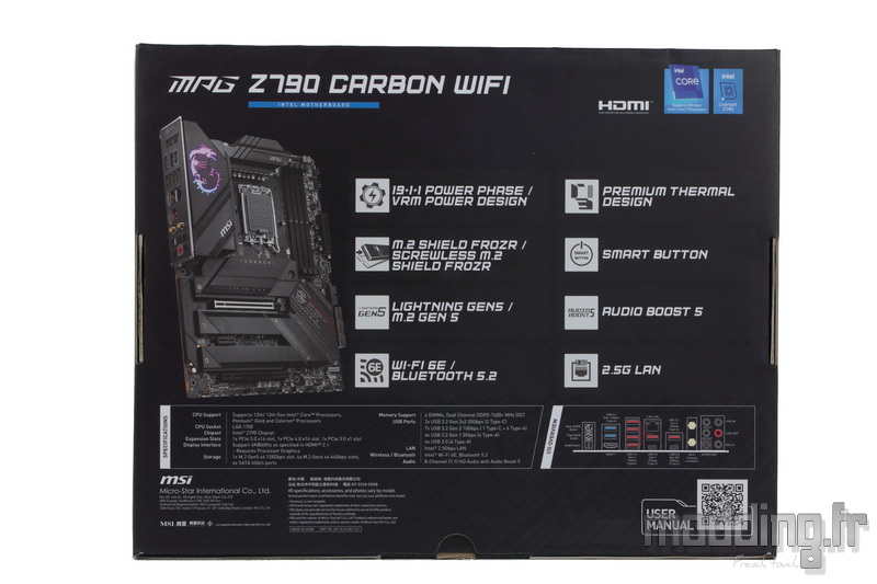 TEST] Carte mere MSI MPG Z790 Carbon Wifi