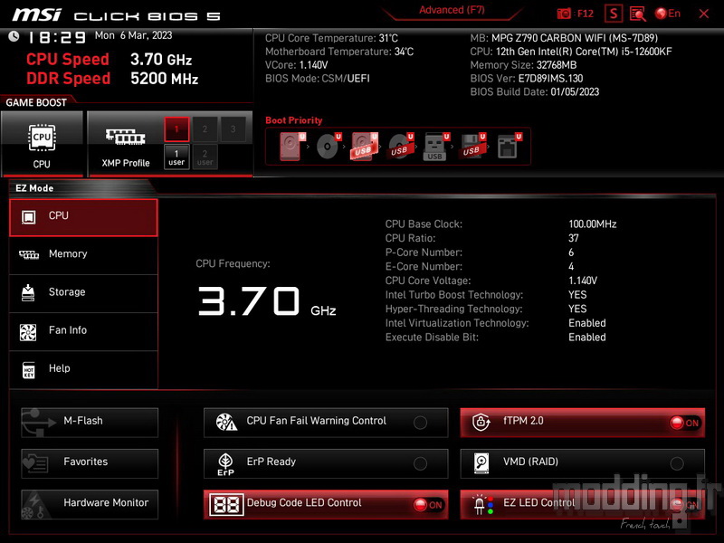 MPG Z790 Carbon Wifi Bios 01 MPG Z790 Carbon Wifi Bios 01