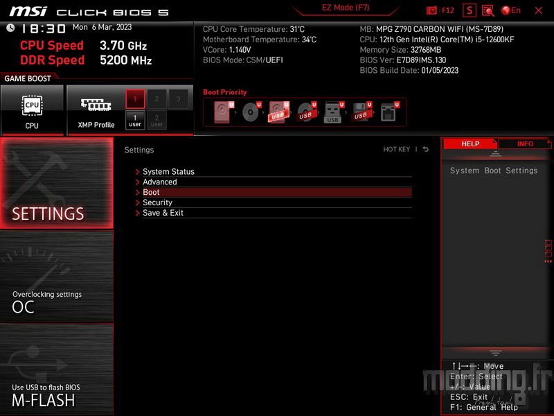 MPG Z790 Carbon Wifi Bios 06 MPG Z790 Carbon Wifi Bios 06