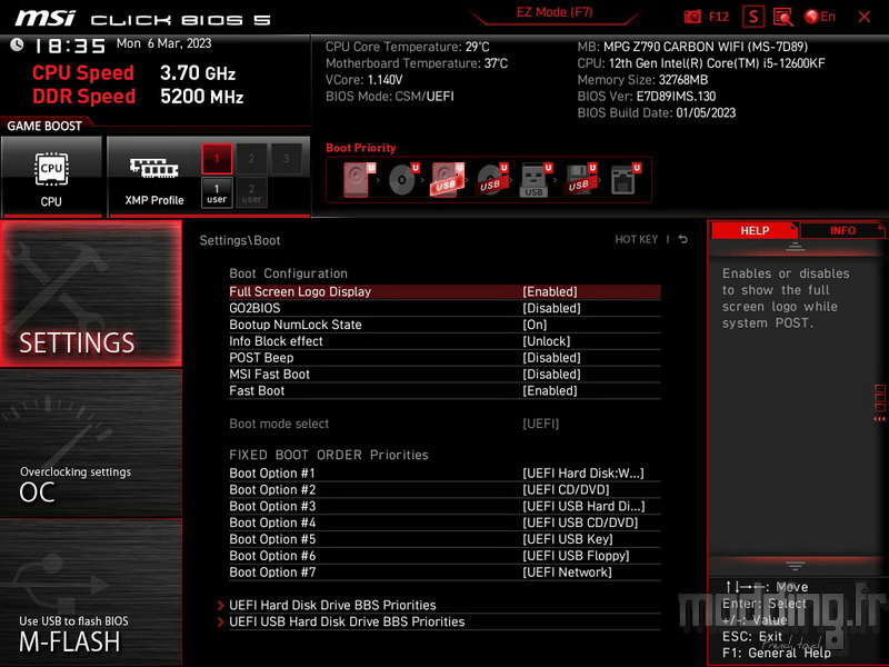 MPG Z790 Carbon Wifi Bios 19 MPG Z790 Carbon Wifi Bios 19