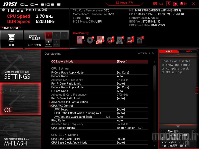 MPG Z790 Carbon Wifi Bios 22 MPG Z790 Carbon Wifi Bios 22