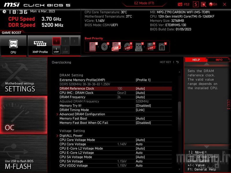 MPG Z790 Carbon Wifi Bios 23 MPG Z790 Carbon Wifi Bios 23