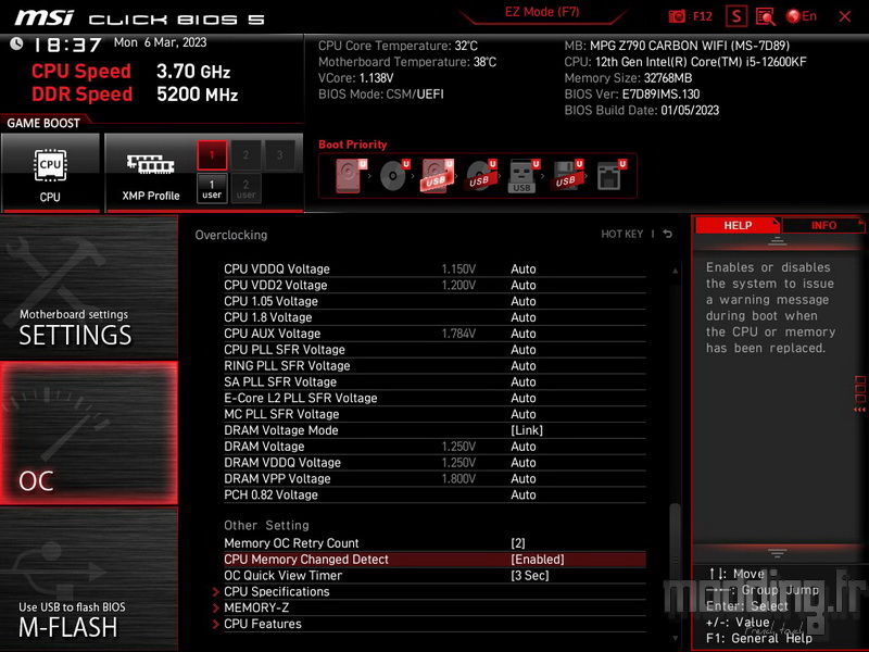 MPG Z790 Carbon Wifi Bios 27 MPG Z790 Carbon Wifi Bios 27