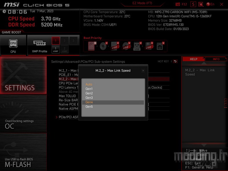 MPG Z790 Carbon Wifi Bios 341 MPG Z790 Carbon Wifi Bios 341