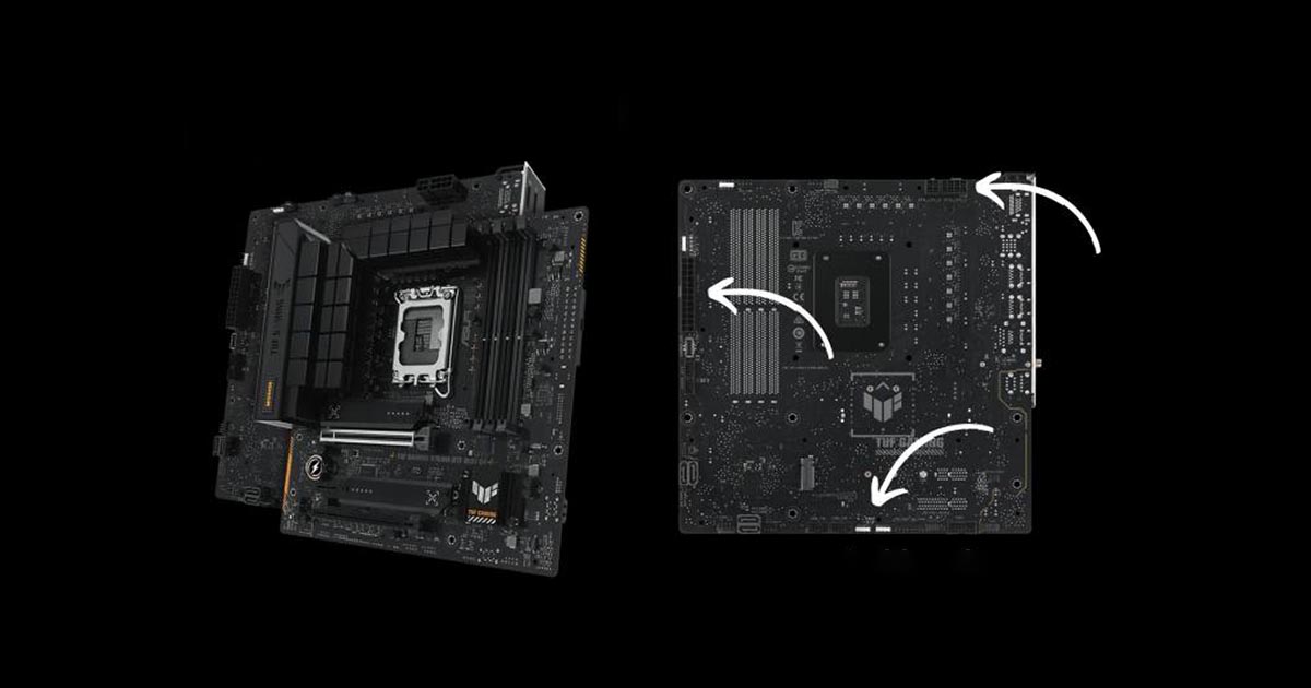 ASUS TUF Gaming B760M-BTF : Une carte mère avec la connectique à l'arrière