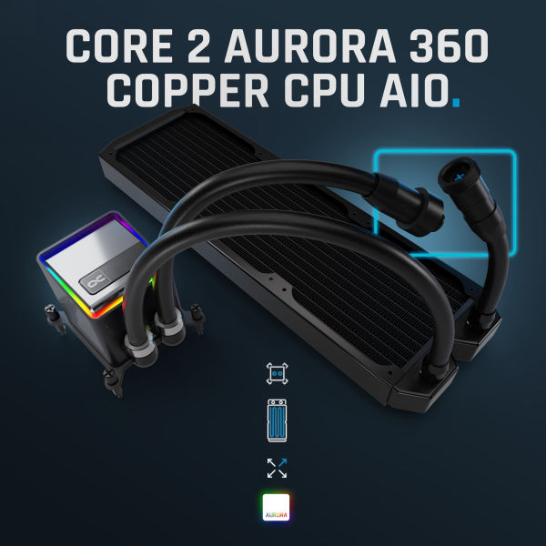 Alphacool Core 2 Aurora CPU AIO Creative (3) Alphacool Core 2 Aurora CPU AIO Creative (3)