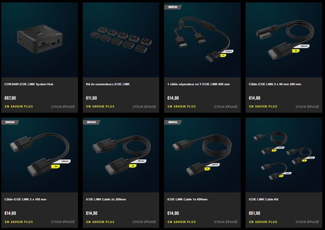 Composants et accessoires pour PC CORSAIR Composants et accessoires pour PC CORSAIR