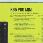 detail brief Corsair K65 PRO Mini dos de la boite