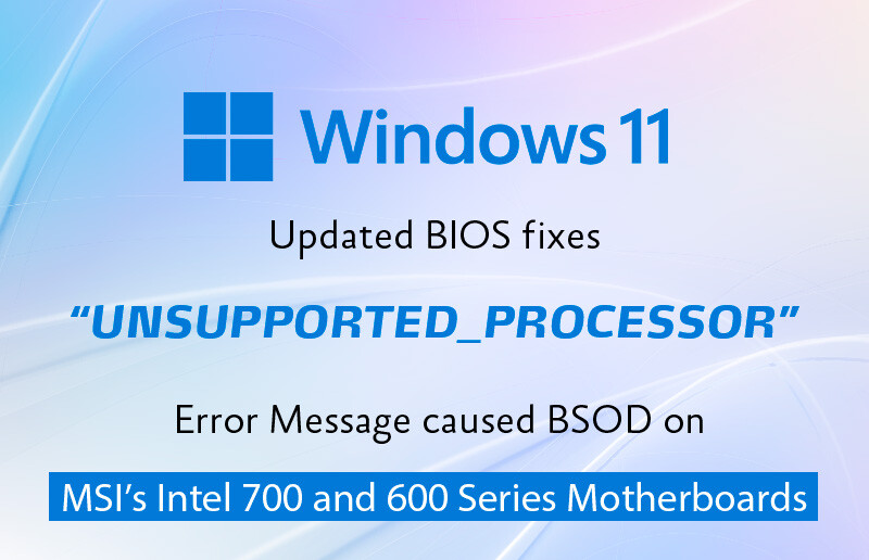 unsupported processor intel unsupported processor intel
