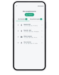 Application mobile cartes IGN enregistrements