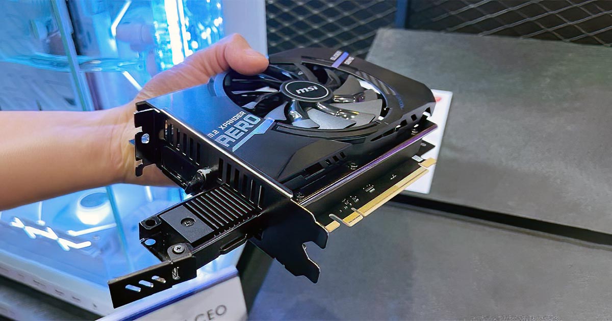 MSI AERO SLIDER Gen5 : une carte d'extension dérivée d'un GPU pour refroidir deux SSD PCIe 5.0