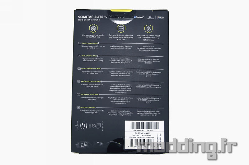 Corsair Scimitar Elite Wireless SE box back Corsair Scimitar Elite Wireless SE box back